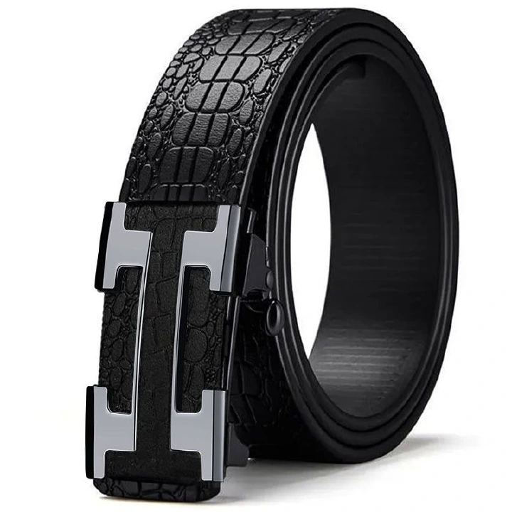 Men Leather Belt Automatic Buckle Official Formal Belt for Men Crocodile Pattern Designer Style Smart Office Belt Mkanda wa Ngozi