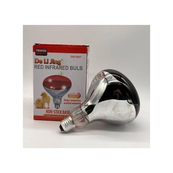 Red Infrared chicken bulb, Heat Lamp for chicken coop brooder and Reptile Heat Bulb, 220 volts, infrared red light