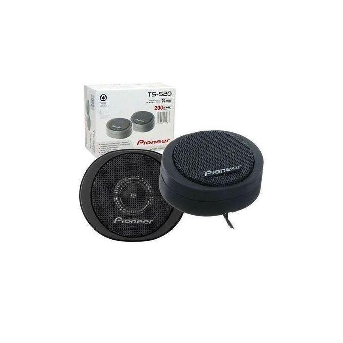 Pioneer TS-S20 200W High Power Car Tweeter Speaker System – 3/4'' Dome, Super Clear Sound, 20mm Mini Metal Dome Tweeters, Black, Universal Fit for Car Audio Upgrade, Crisp Treble, Durable Design