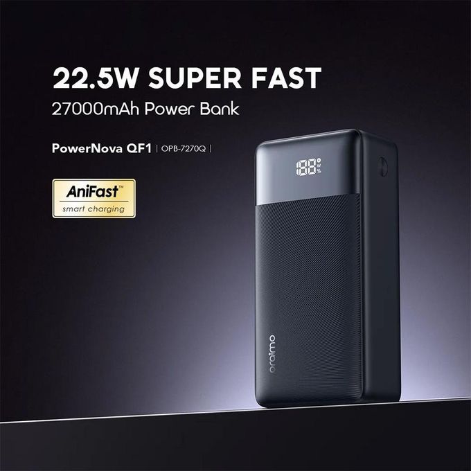 FLASH SALE OFFER  Oraimo PowerNova QF1 27000mAh 22.5W Power Bank, Black