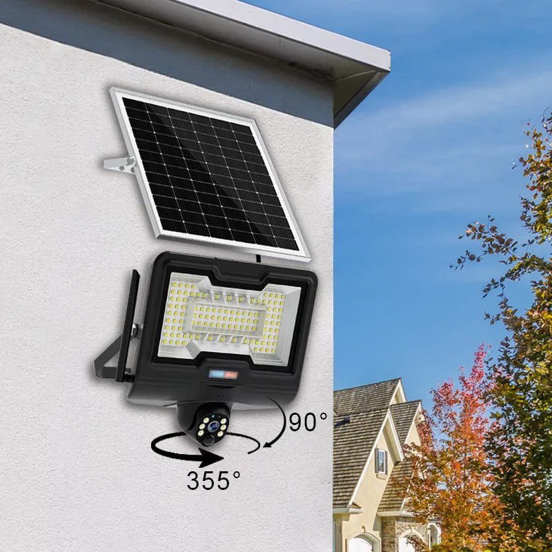 Solar Light 600W Solar Floodlight with 4G CCTV Camera, SIM Card PTZ, Motion Tracking, Night Vision, Two-Way Audio