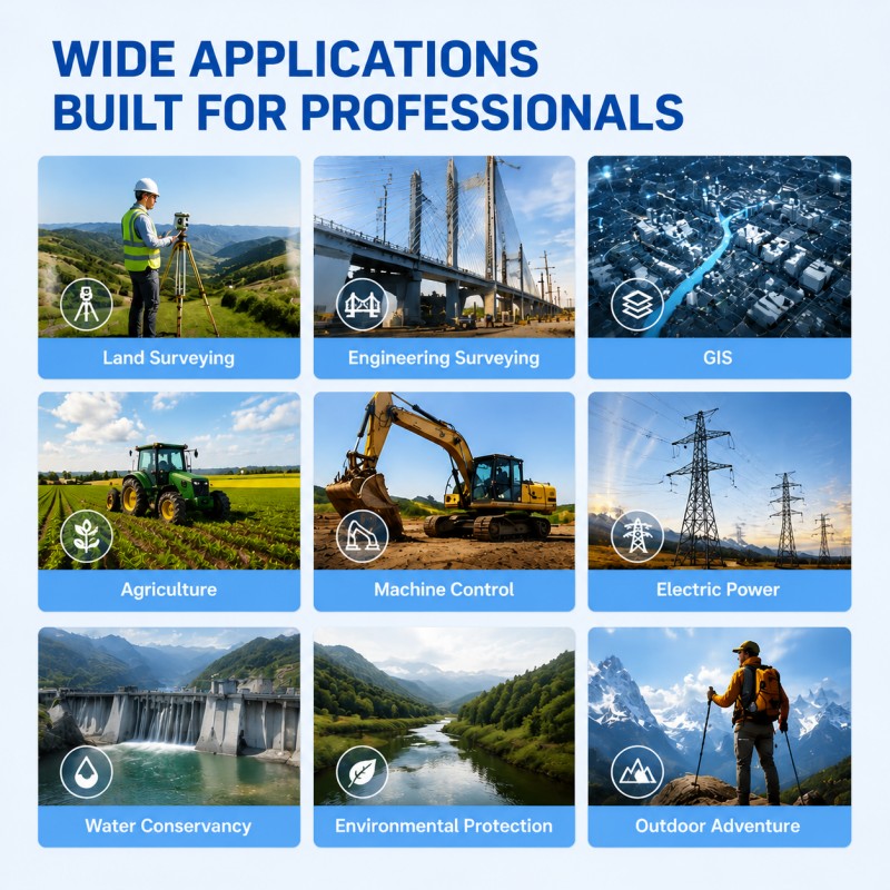 Handheld GNSS receiver for RTK centimeter milimeter measurement land surveying engineering surveying Focux 3 GNSS RTK Receiver unit, rover receiver unit. CORS rover receiver unit.