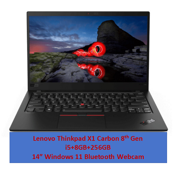 Refurbished Lenovo Thinkpad X1 Carbon 8th Gen i5+8GB+256GB+14" Laptop Windows 11 Student Business Professional Laptop Ultrabook Bluetooth Webcam