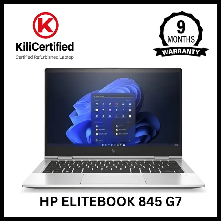 KILICERTIFIED Grade A: HP EliteBook 845 G7 | AMD Ryzen 5 Pro 4650U , 16GB RAM, 512GB SSD | 14" Full HD Windows 10 Pro | 46000 mWh Battery Health | Refurbished Work Laptop | 9 Months Warranty