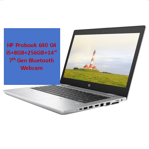 EX-UK Refurbished HP Probook 640 G4 i5+8GB+256GB+14" 7th Gen Laptop Windows 11 Student Professional Laptop 6 Months Warranty 256GB SSD Storage 8GB RAM