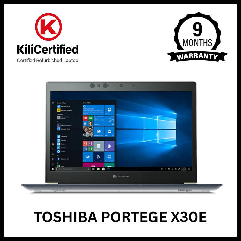KILICERTIFIED Grade A: Toshiba Portege X30E Intel Core i7 8th Gen 16GB RAM, 256GB SSD | 13.3" Full HD, Windows 11 Pro | 44000 mWh Battery health |6+ Hours Youtube | Refurbished with 9 Months Warranty