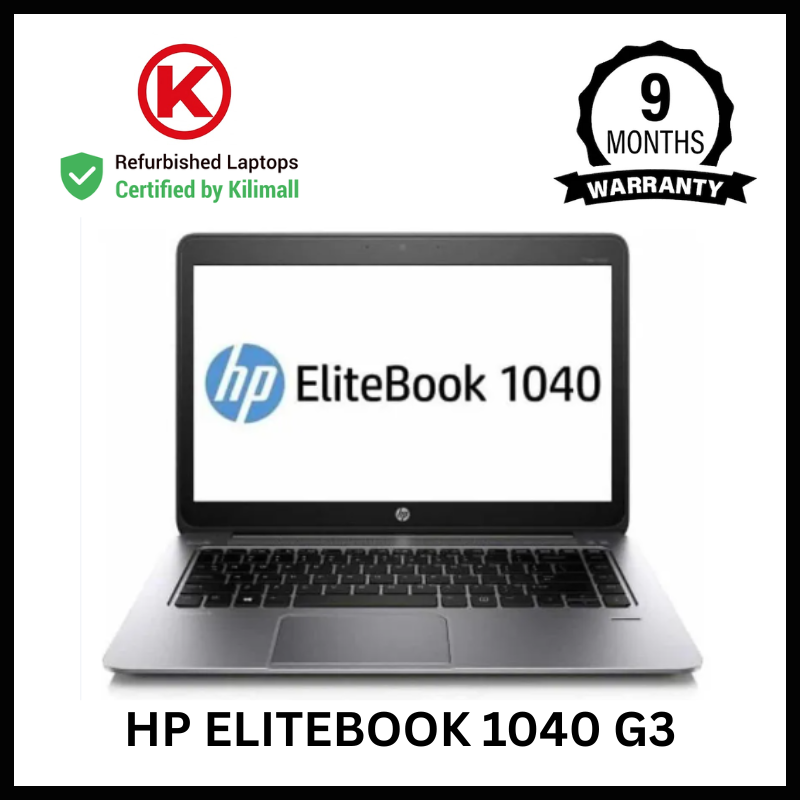 CERTIFIED BY KILIMALL | HP Elitebook 1040 G3 Core i5 6th Gen 8GB RAM 256GB SSD | 14" Full HD Display | Windows 10 | 90% Battery Health | 4+ Hours Youtube | Refurbished Work Laptop | 9 Months Warranty