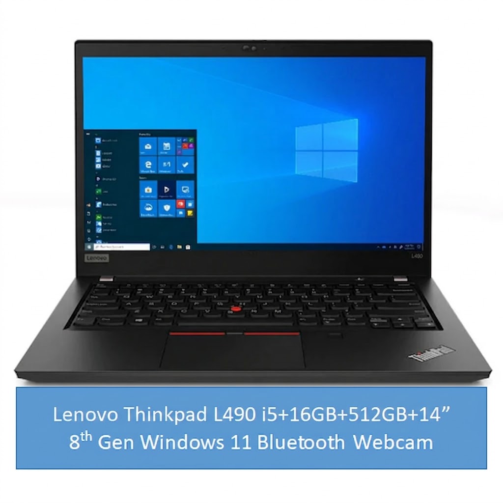 CERTIFIED BY KILIMALL Lenovo Thinkpad L490 Core i5 8th Gen 16GB 512GB SSD | 14" FHD Display | Windows 11 Pro | Battery Health 80% | 4+ Hours Youtube | Work Laptop | 9 Months Warranty | KiliCertified