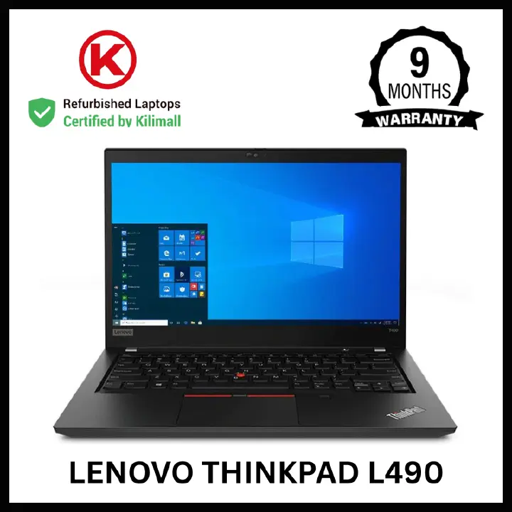 CERTIFIED BY KILIMALL Lenovo Thinkpad L490 Core i5 8th Gen 16GB 512GB SSD | 14" FHD Display | Windows 11 Pro | Battery Health 80% | 4+ Hours Youtube | Work Laptop | 9 Months Warranty | KiliCertified