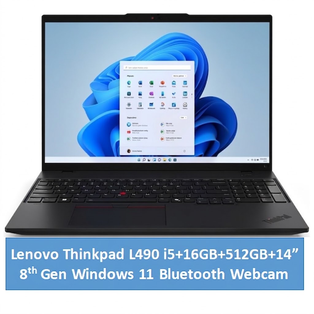 CERTIFIED BY KILIMALL Lenovo Thinkpad L490 Core i5 8th Gen 16GB 512GB SSD | 14" FHD Display | Windows 11 Pro | Battery Health 80% | 4+ Hours Youtube | Work Laptop | 9 Months Warranty | KiliCertified
