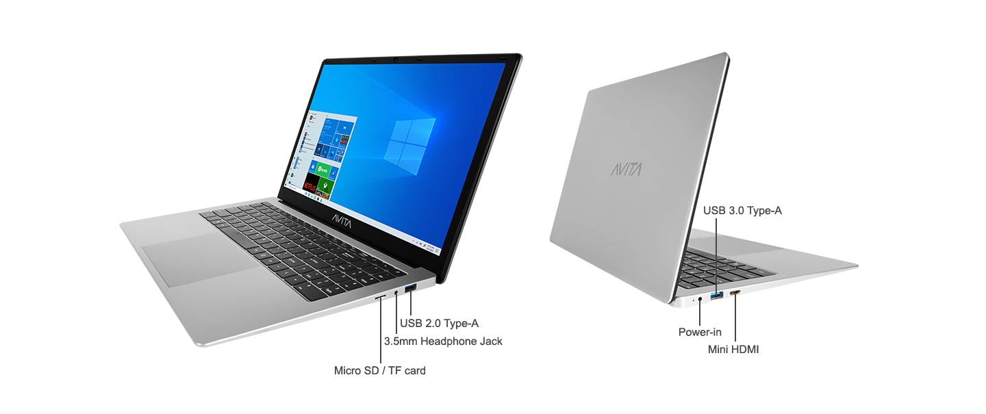 (Free Tablet+Bag) Brand New AVITA SATUS S102 Laptop 8GB+256GB+15.6" SATA 3.0 SSD Storage Intel Celeron N4020 7.4V 5000mAh Battery Linux OS Windows 11 Home on request Bluetooth 5.0