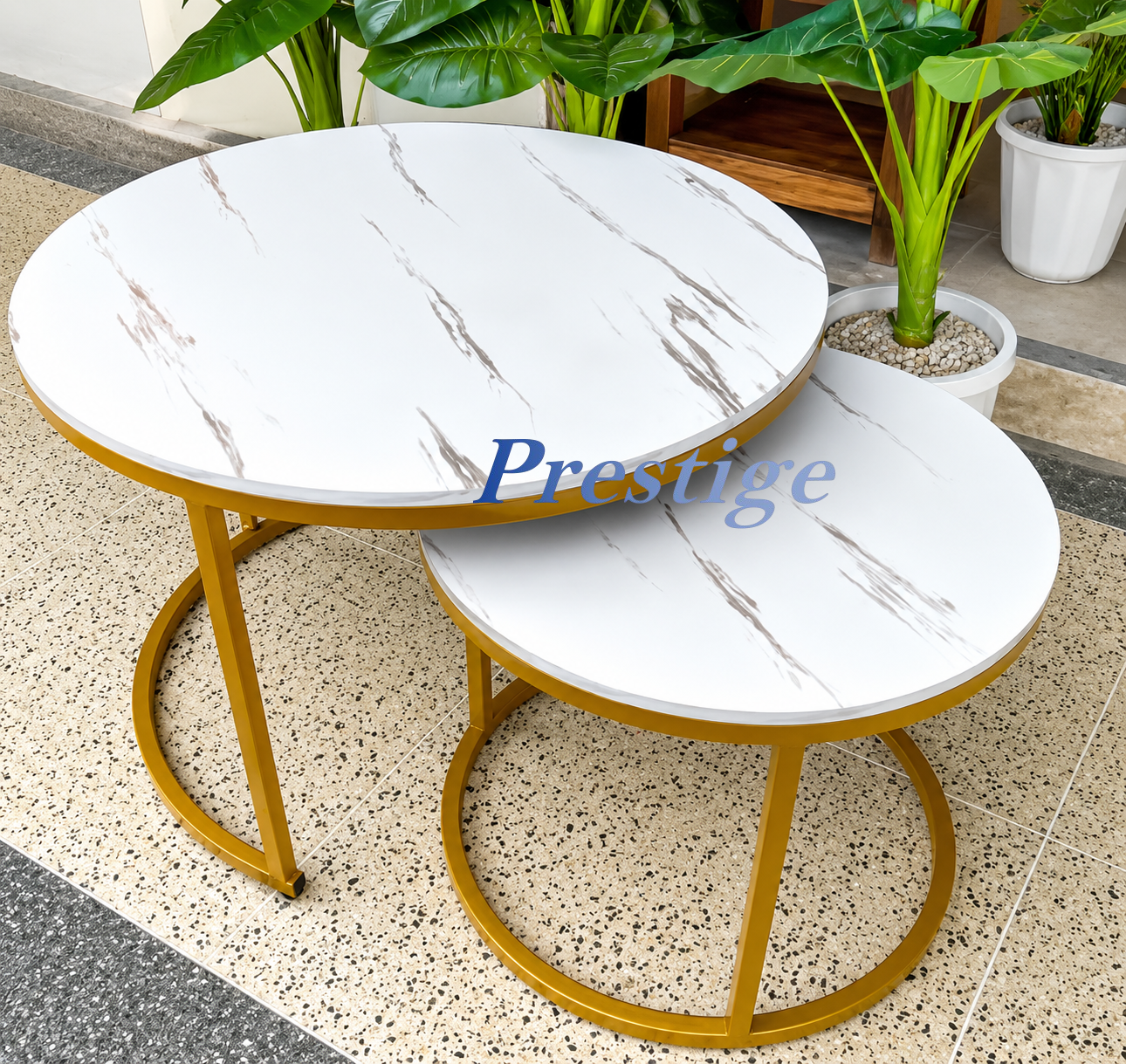 Nesting Bree Nordic luxury coffee table 2 in 1 tables Marble effect  Dining Room Furniture Nesting luxury coffee tables