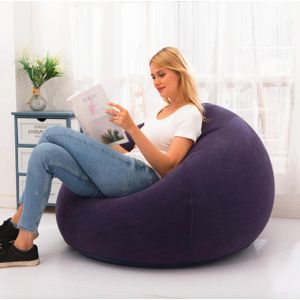 Large Lazy Inflatable Sofa Chairs PVC Lounger Seat Bag navy blue