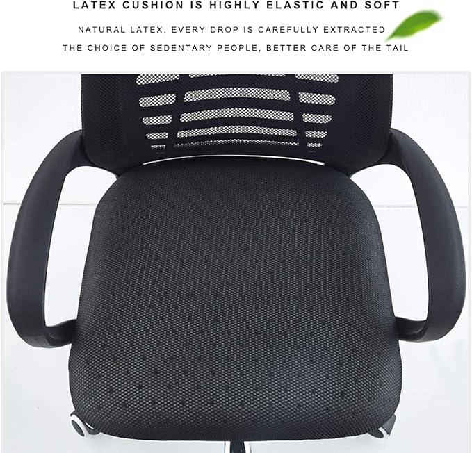 Ergonomic Office Chair with Headrest , Adjustable Swivel ,Desk Chair with Wheels ( Black )