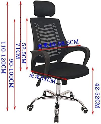 Ergonomic Office Chair with Headrest , Adjustable Swivel ,Desk Chair with Wheels ( Black )