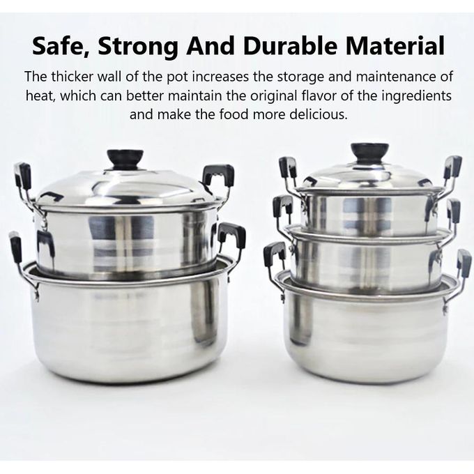 10PCS Stainless Steel Cooking Pot Set with Lids, Multipurpose Kitchen Cookware, Soup & Stock Pots, Induction & Gas Stove Compatible (16/18/20/22/24CM)