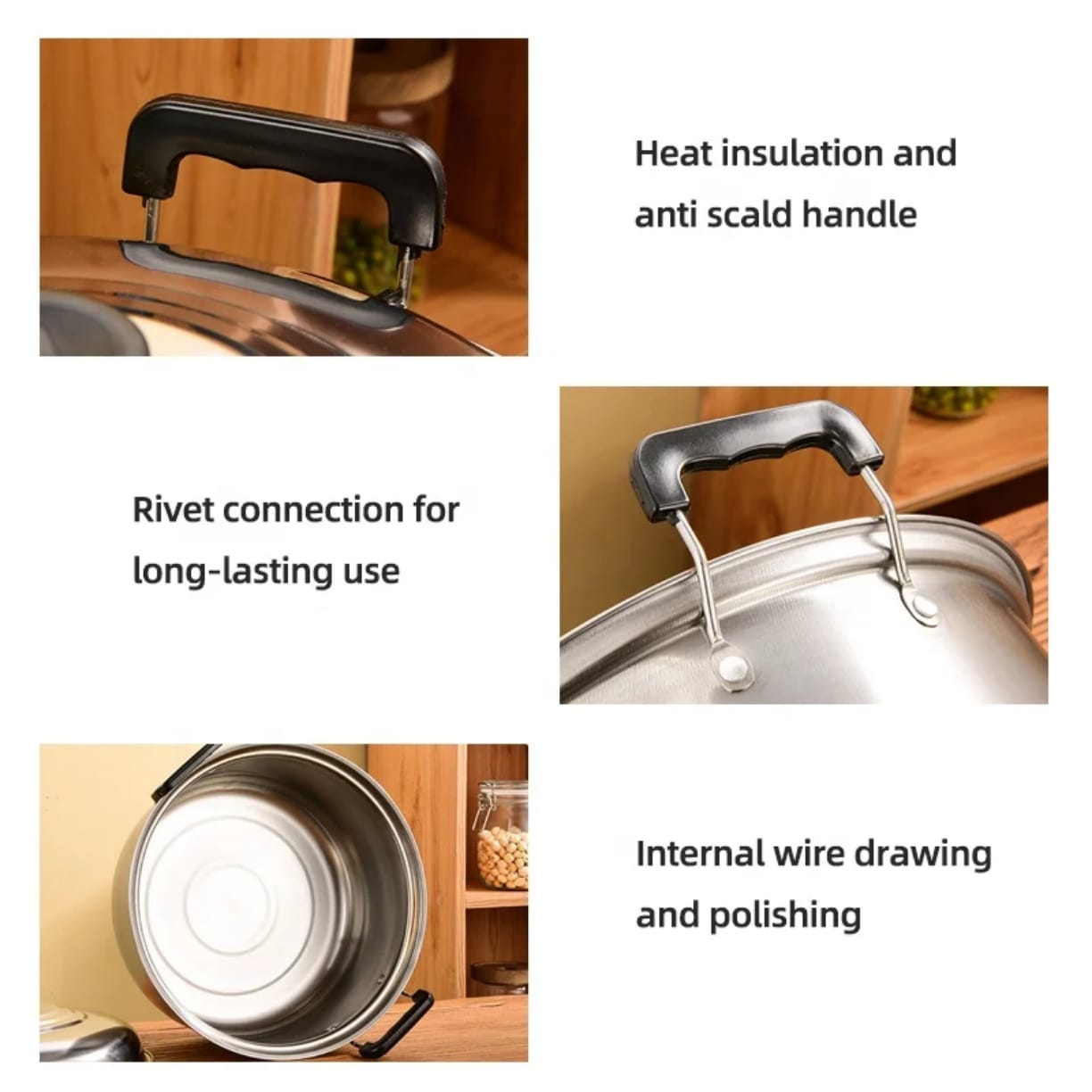 10PCS Stainless Steel Cooking Pot Set with Lids, Multipurpose Kitchen Cookware, Soup & Stock Pots, Induction & Gas Stove Compatible (16/18/20/22/24CM)