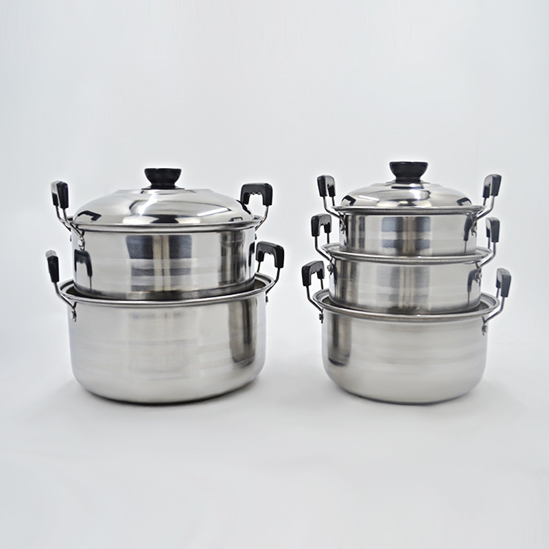 10PCS Stainless Steel Cooking Pot Set with Lids, Multipurpose Kitchen Cookware, Soup & Stock Pots, Induction & Gas Stove Compatible (16/18/20/22/24CM)