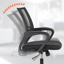 Adjustable Mesh Office Chair , Swivel Computer Desk Chair with Armrests, Rolling Wheels & Padded Seat.