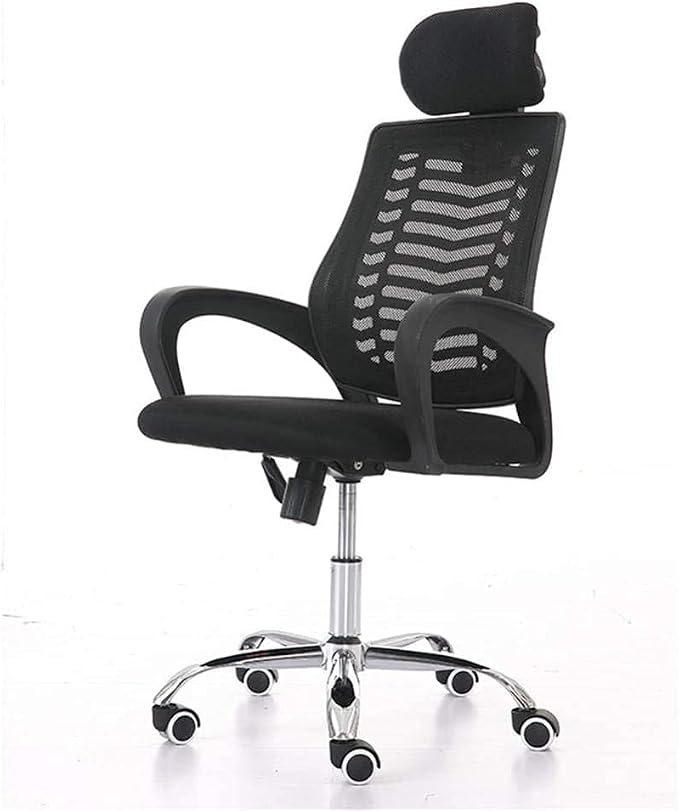 Ergonomic Office Chair with Headrest , Adjustable Swivel ,Desk Chair with Wheels ( Black )