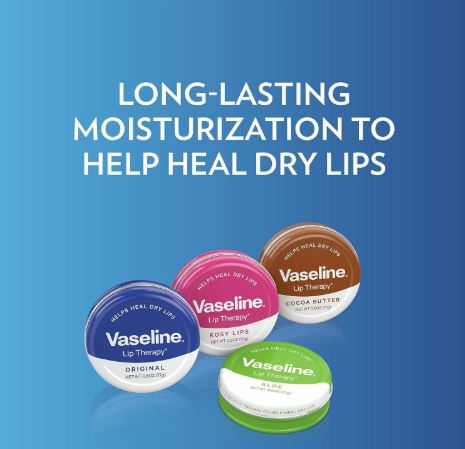 Original Vaseline lip therapy pink soft lips rosy lips vaseline lip therapy original/AloeVera/cocoa butter Chapstick for dry chapped dry cracked lips