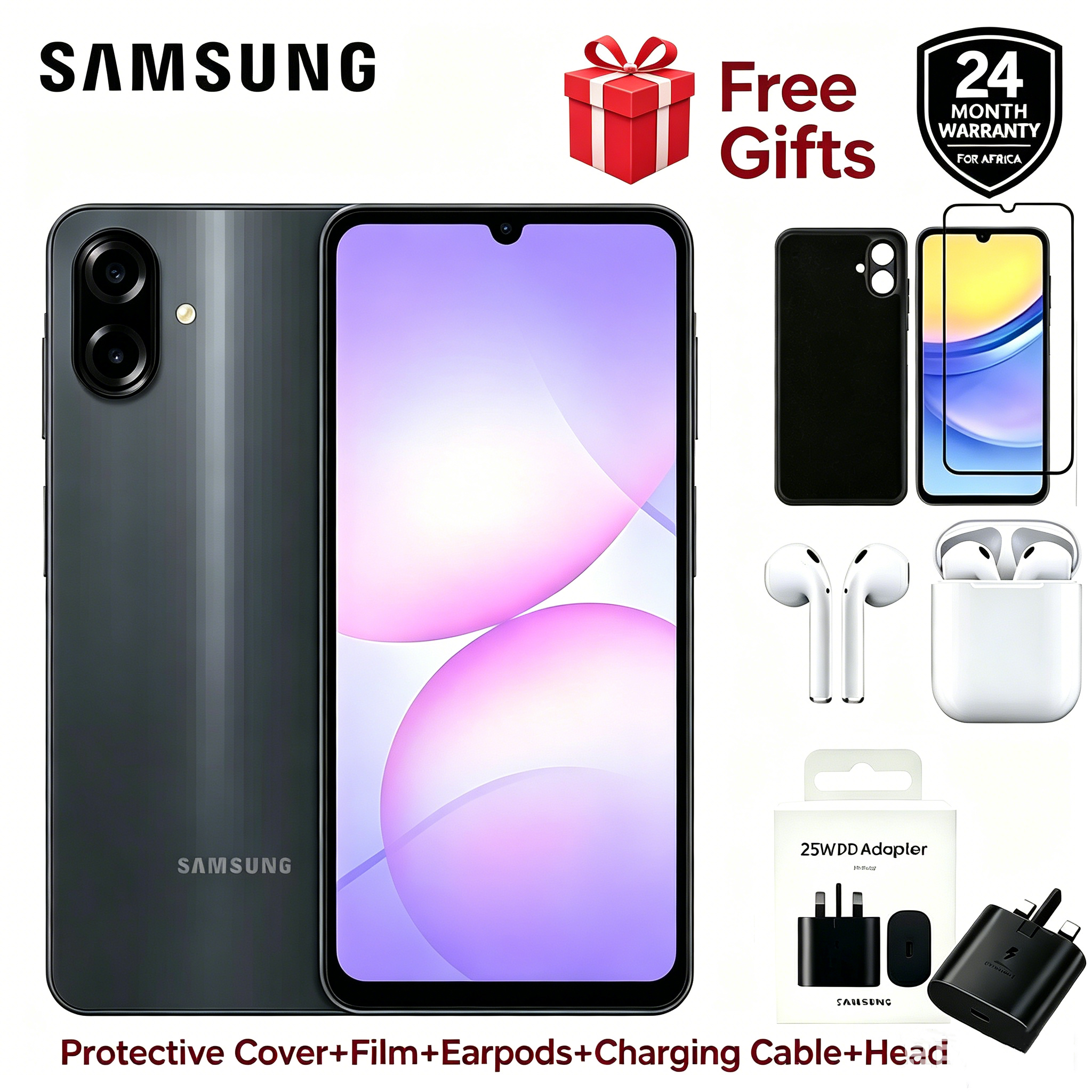 [Free Gifts] Samsung Galaxy A07 128GB+4GB MTK Helio G99 6.7" 90Hz 50MP AI Camera IP54 Waterproof 5000mAh 25W Android 15 Type-C Smart Phones 6X OS Upgrades Samsung A07 phone