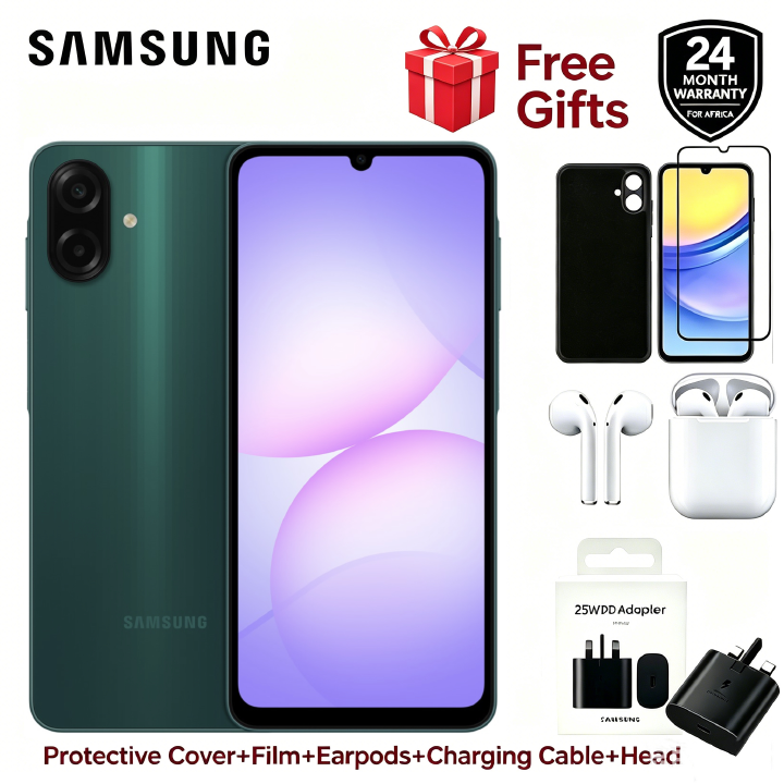 [Free Gifts] Samsung Galaxy A07 128GB+4GB MTK Helio G99 6.7" 90Hz 50MP AI Camera IP54 Waterproof 5000mAh 25W Android 15 Type-C Smart Phones 6X OS Upgrades Smart Phones Green