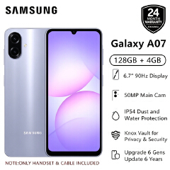 [Limited Offer] Samsung Galaxy A07 128GB+4GB MTK Helio G99 6.7" 90Hz 50MP AI Camera 5000mAh 25W IP54 Waterproof Android 15 Type-C Charge Smart Phones 6X OS Upgrades phone