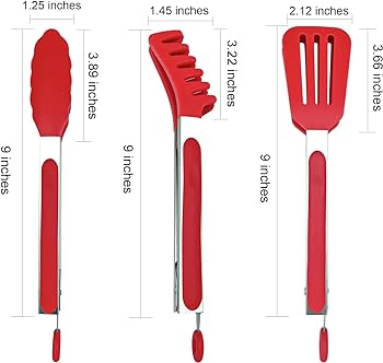 Non-Stick Silicone Kitchen Colored Food Tongs – High Quality Heat Resistant Cooking & Serving Tongs for BBQ, Salad, Baking & Everyday Kitchen Use