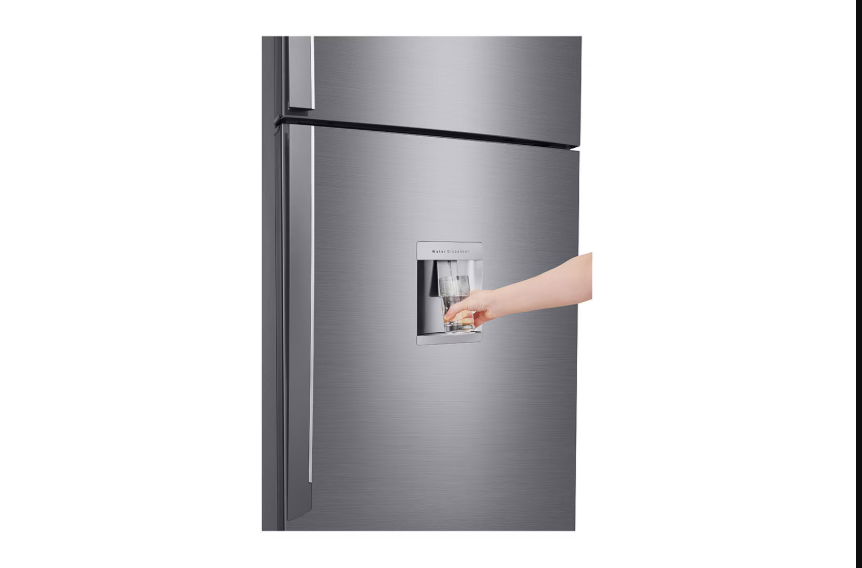 (LIMITED OFFER) LG GL-T652HLCM 438L Double Door Fridge Refrigerator With Water Dispenser Top Mount Freezer Smart Inverter Energy Saving LinearCooling Multi Air Flow Bright LED Light Big Veggie Box