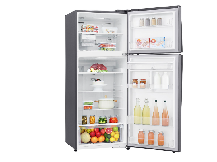 (LIMITED OFFER) LG GL-T652HLCM 438L Double Door Fridge Refrigerator With Water Dispenser Top Mount Freezer Smart Inverter Energy Saving LinearCooling Multi Air Flow Bright LED Light Big Veggie Box
