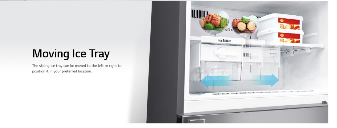(LIMITED OFFER) LG GL-C252SLBB 234L Double Door Fridge Refrigerator Top Mount Freezer Smart Inverter Energy Saving Multi Air Flow Moving Ice Tray Bright LED Lighting Moist Balance Crisper