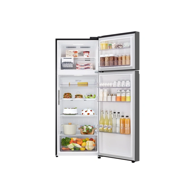 LG 461L Double Door Fridge GL-B452PPFQ Top Mount Refrigerator Black Smart Inverter Compressor Door Cooling+ Hygiene Fresh+ Metal Deco Controller No Frost Energy Saving Refrigerator 461 Litres
