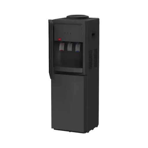 LG Midea Standing Water Dispenser YL2381S-B, Hot Normal Cold Water 3 Taps with Mini Fridge Cabinet, High-Efficiency Compressor Cooling, Transparent Door, Overheat Protection & Child Safety Lock