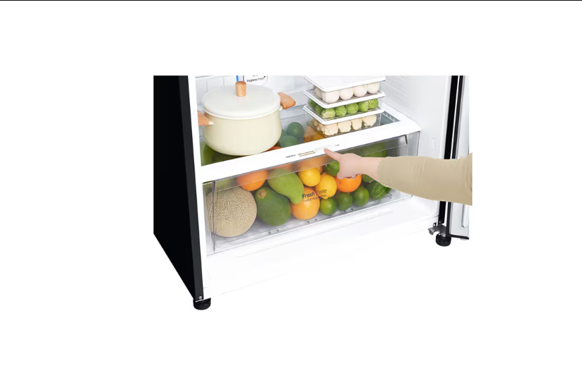 LG GN-C702SGGU 506L Top Mount Double Door Fridge Black Glass Refrigerator Inverter Linear Compressor Door Cooling+ Hygiene Fresh+ Fresh 0 Zone Moving Ice Maker Energy Saving No Frost Refrigerator