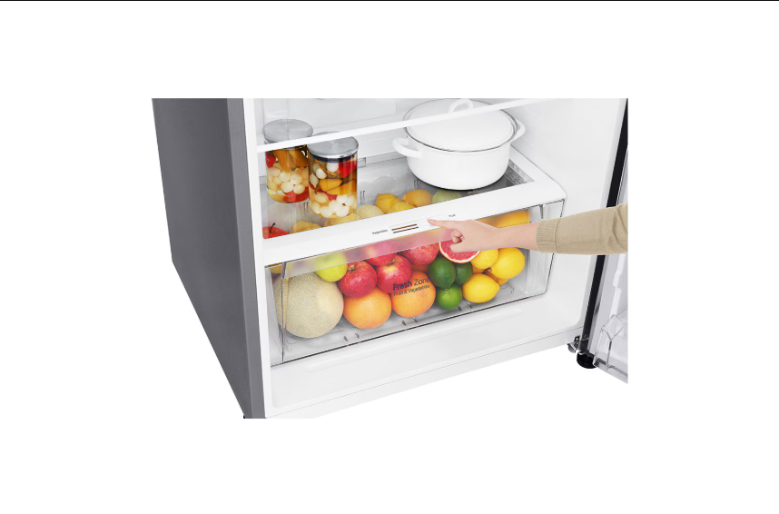 (LIMITED OFFER) LG GL-T652HLCM 438L Double Door Fridge Refrigerator With Water Dispenser Top Mount Freezer Smart Inverter Energy Saving LinearCooling Multi Air Flow Bright LED Light Big Veggie Box