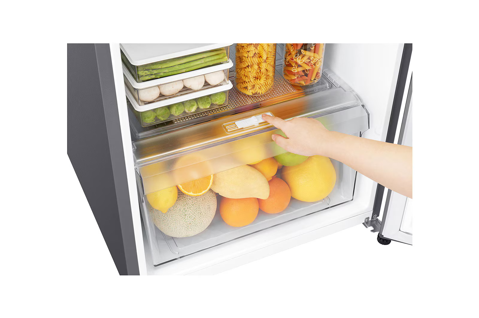 (LIMITED OFFER) LG GN-B202SQBB 187L Double Door Fridge Top Freezer Refrigerator Smart Inverter Compressor Energy Saving Multi Air Flow Moist Balance Crisper Big Size Veggie Box LED Lighting