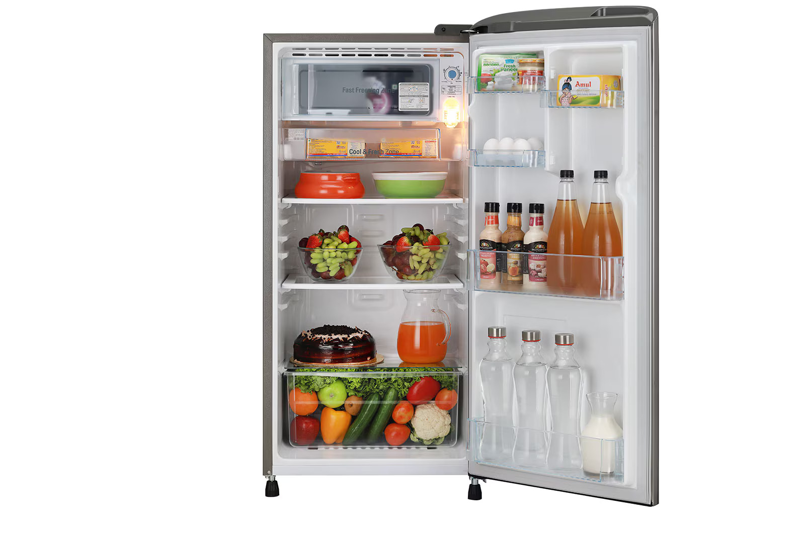 LG 180L Single Door Refrigerator GL-B201SLLB | Smart Inverter Compressor, Moist Balance Crisper, Big Vegetable Box, Semi Auto Defrost, Energy Efficient Compact Fridge