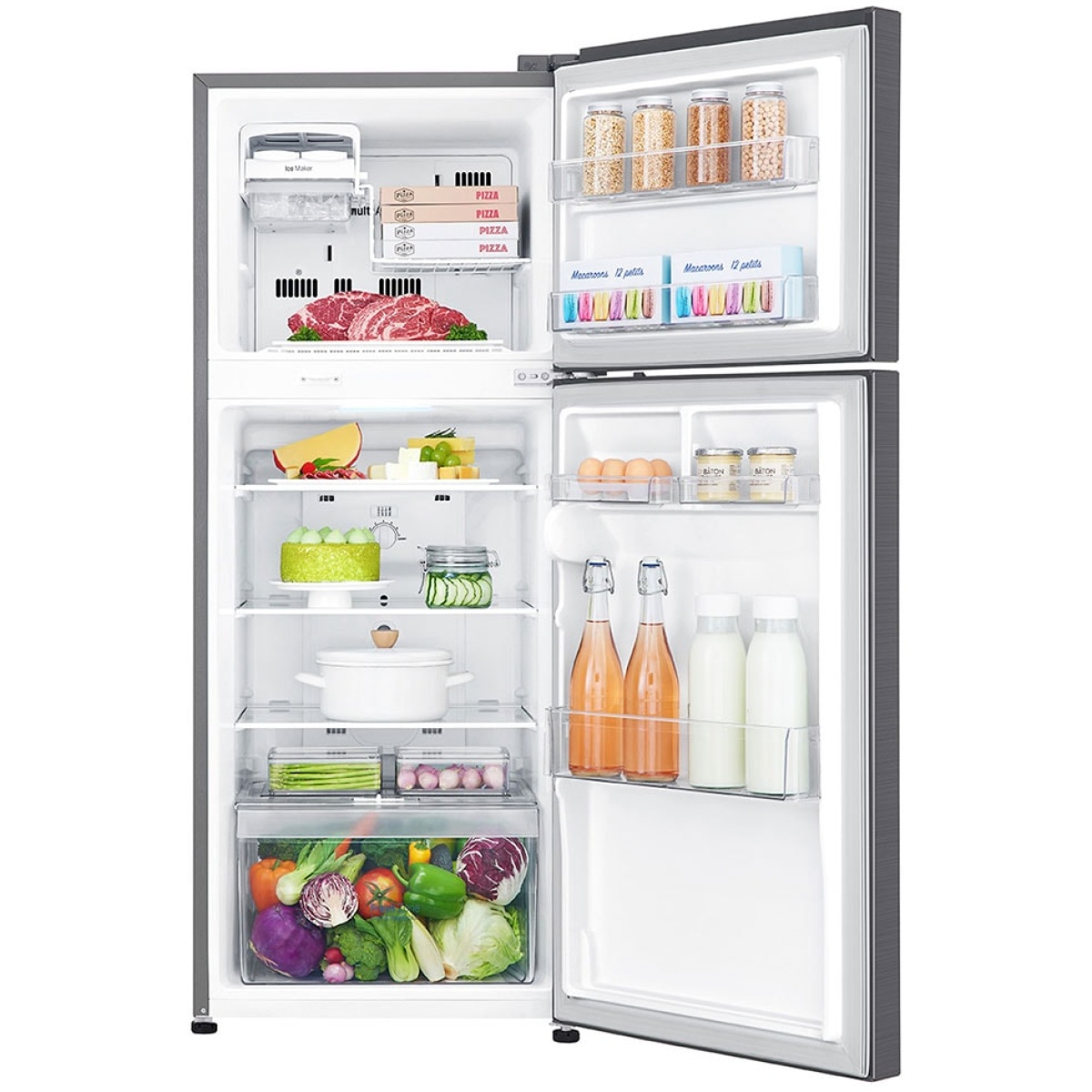 (LIMITED OFFER) LG GL-C252SLBB 234L Double Door Fridge Refrigerator Top Mount Freezer Smart Inverter Energy Saving Multi Air Flow Moving Ice Tray Bright LED Lighting Moist Balance Crisper