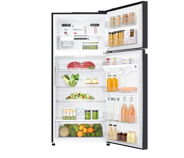 LG GN-C702SGGU 506L Top Mount Double Door Fridge Black Glass Refrigerator Inverter Linear Compressor Door Cooling+ Hygiene Fresh+ Fresh 0 Zone Moving Ice Maker Energy Saving No Frost Refrigerator