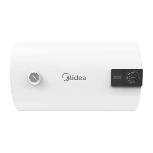 Midea 100L Horizontal Storage Water Heater D100-15A6, 1500W Electric Water Boiler, Mechanical Knob Control, Memo U Temperature Memory, Advanced Safety Protection, Wall Mount Geyser - White