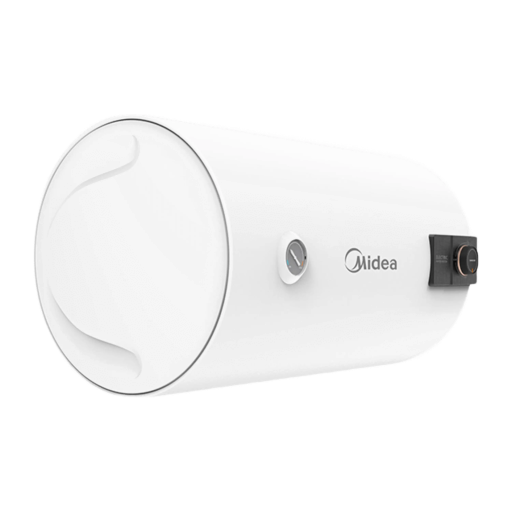 Midea 100L Horizontal Storage Water Heater D100-15A6, 1500W Electric Water Boiler, Mechanical Knob Control, Memo U Temperature Memory, Advanced Safety Protection, Wall Mount Geyser - White