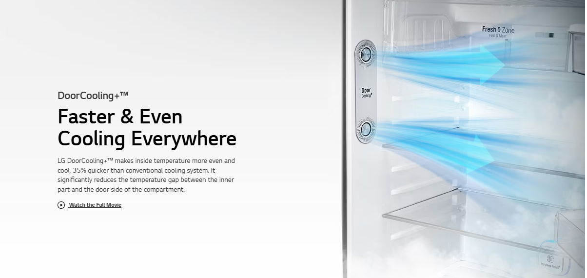 (LIMITED OFFER) LG GL-T652HLCM 438L Double Door Fridge Refrigerator With Water Dispenser Top Mount Freezer Smart Inverter Energy Saving LinearCooling Multi Air Flow Bright LED Light Big Veggie Box