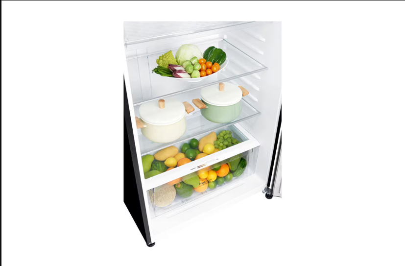 LG GN-C702SGGU 506L Top Mount Double Door Fridge Black Glass Refrigerator Inverter Linear Compressor Door Cooling+ Hygiene Fresh+ Fresh 0 Zone Moving Ice Maker Energy Saving No Frost Refrigerator