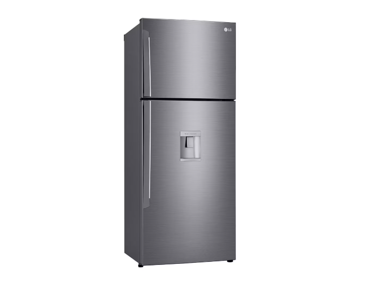 (LIMITED OFFER) LG GL-T652HLCM 438L Double Door Fridge Refrigerator With Water Dispenser Top Mount Freezer Smart Inverter Energy Saving LinearCooling Multi Air Flow Bright LED Light Big Veggie Box