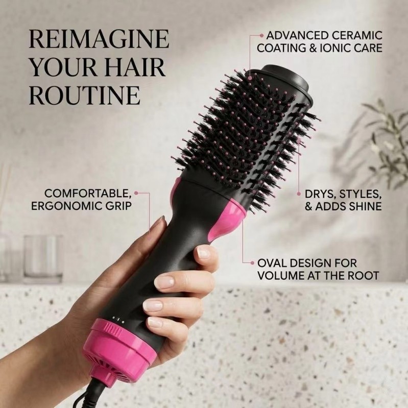 Multifunctional Three-In-One Hot Air Combing And Blowing Hair Dryer Straightening Comb
