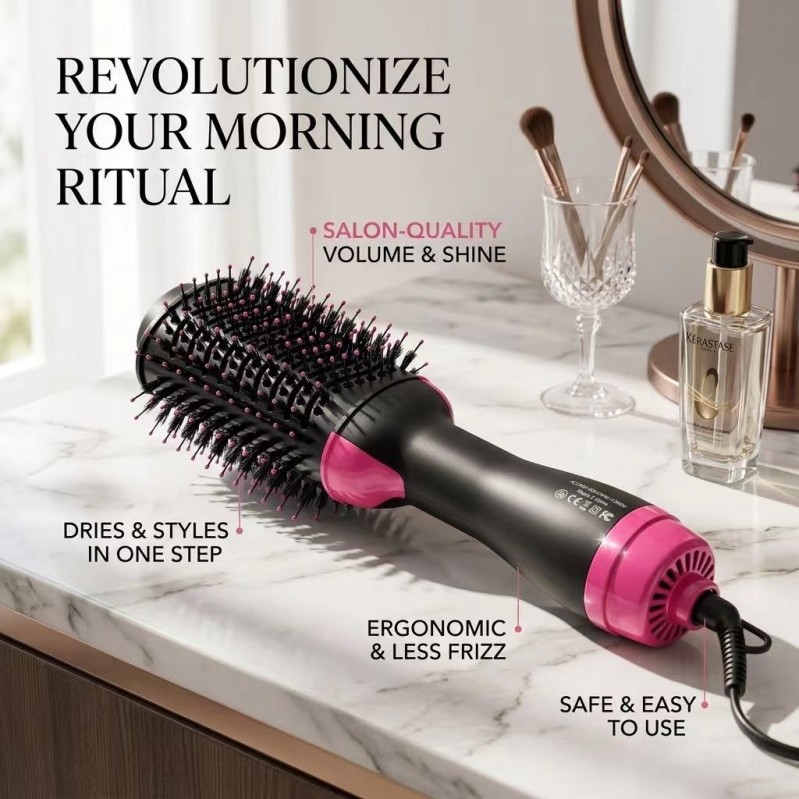 Multifunctional Three-In-One Hot Air Combing And Blowing Hair Dryer Straightening Comb