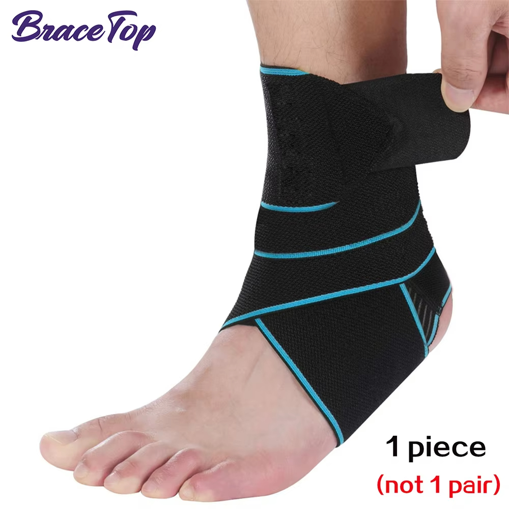 1 PCS Elastic Silicone Ankle Support Brace Strap Basketball Football Professional Ankle Brace Wraps, Adjustable Ankle Stabilizer