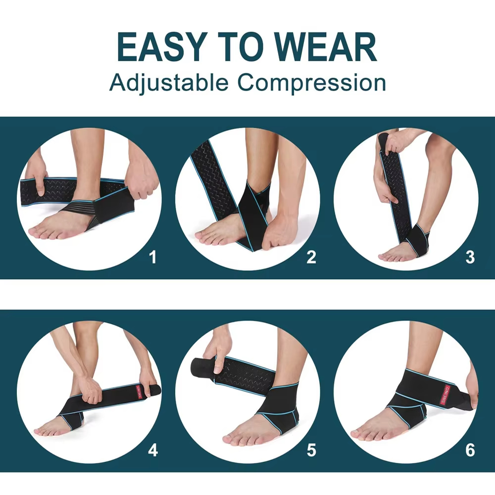 1 PCS Elastic Silicone Ankle Support Brace Strap Basketball Football Professional Ankle Brace Wraps, Adjustable Ankle Stabilizer