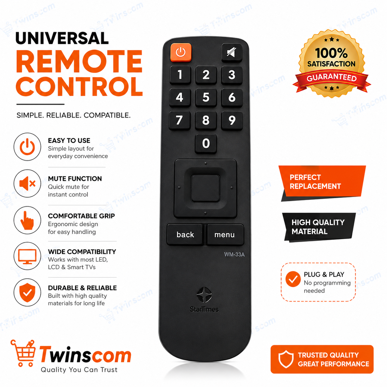 Generic Startimes remote WM-33A control